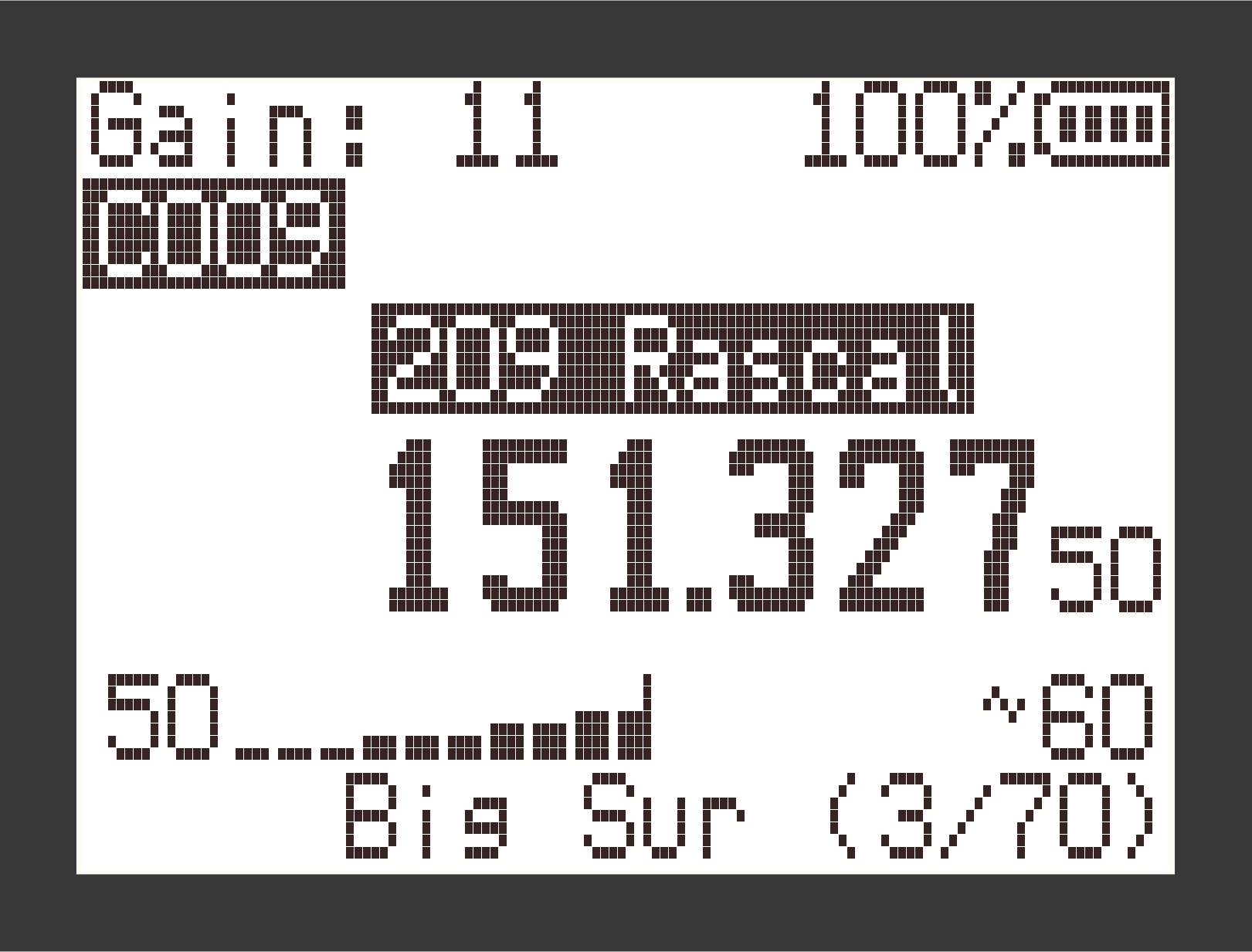 Annotated SPOT display showing gain, channel, frequency, signal strength, and active list