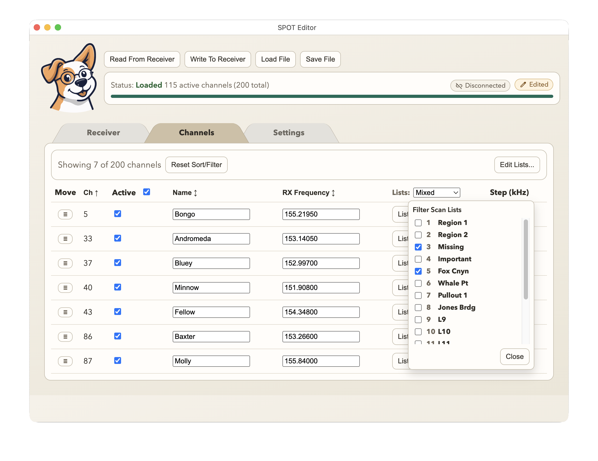 Mixed list filter example