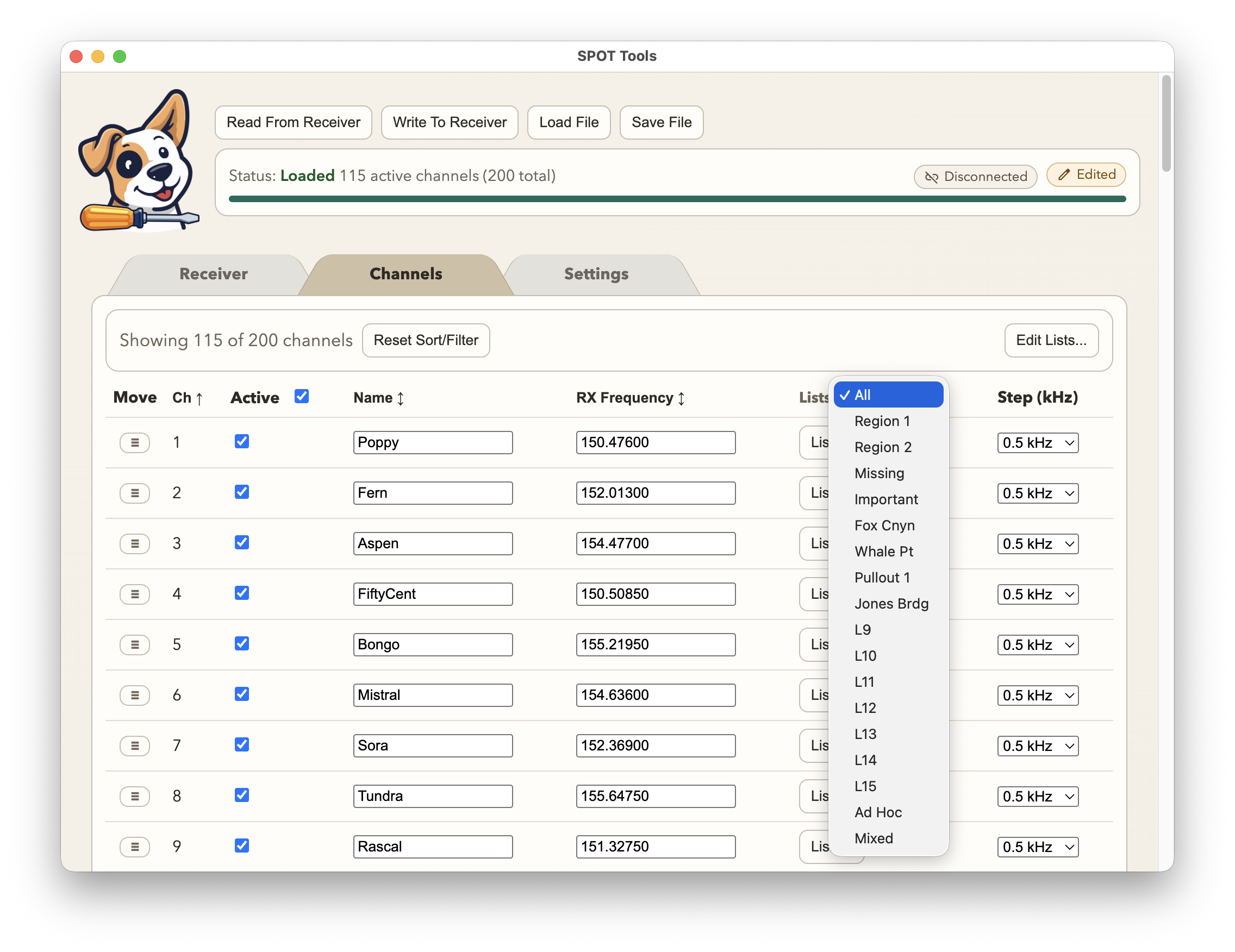 Filter by list example